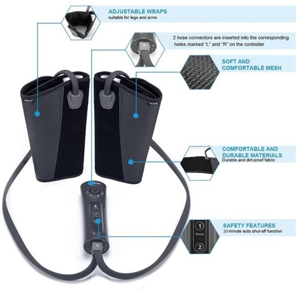 Leg Massager for Circulation Air Compression Calf Massager with 2 Modes - Picture 6 of 6